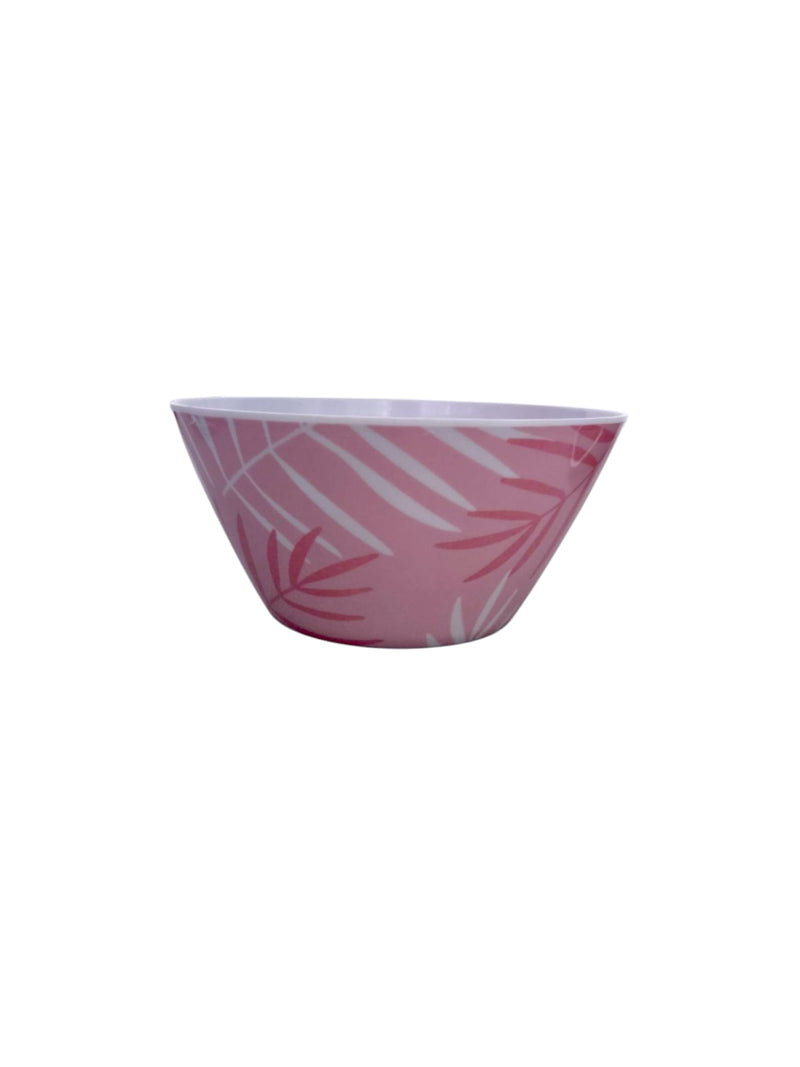 Platos Melaminal con diseño de hoja blancas, Bowl de Melamina con diseño de hoja balncas
