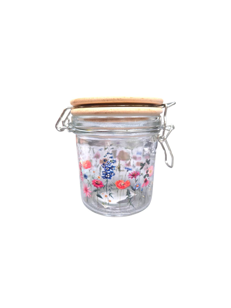 SM Lavender Flowers Canister w Wood Lid