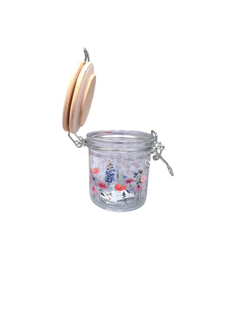 SM Lavender Flowers Canister w Wood Lid
