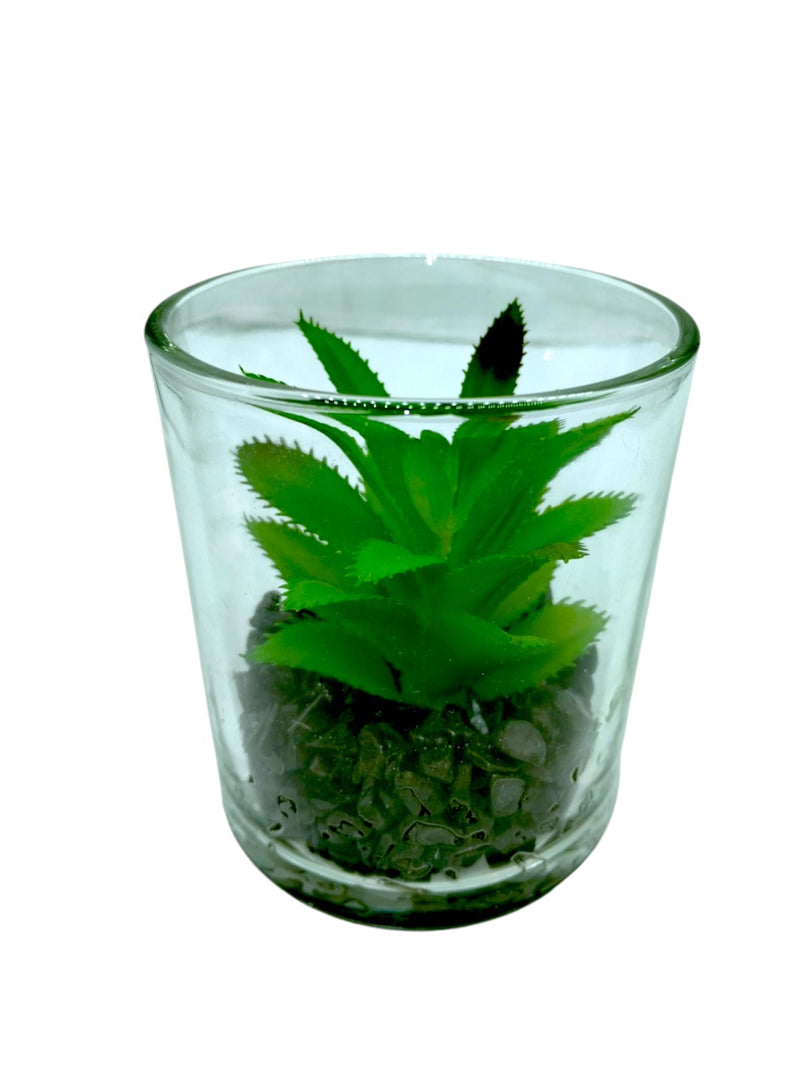 Decoración-Planta Artificial en Vaso de Cristal *SOLO RECOGIDO EN TIENDAS*