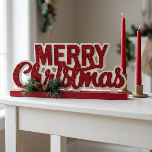 Merry Christmas Tabletop Decor 11.8" x 5.3"