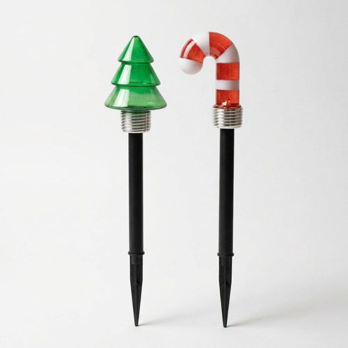 Christmas Solar LED Yard Stake | Tree & Candy Cane Styles
