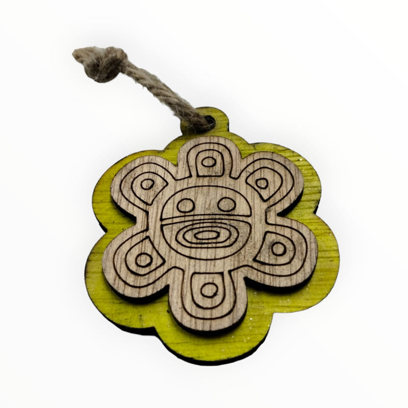 Artesanía en Madera - Ornamentos Símbolos Taínos 3''