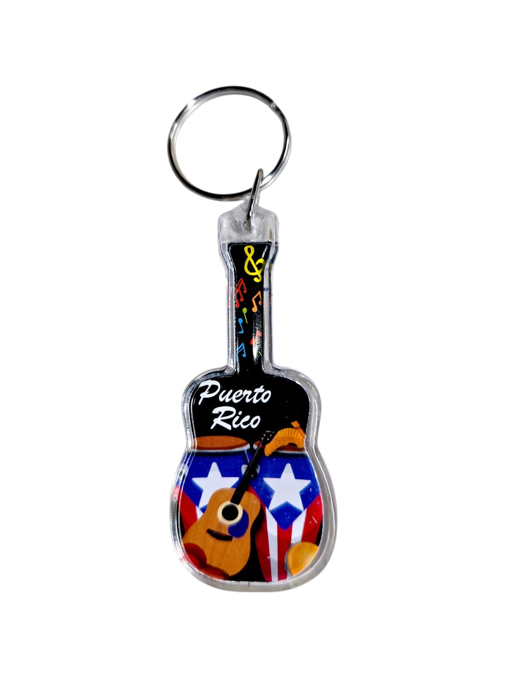 Souvenir de Puerto Rico | Llavero Plástico- Diseño de Guitarra