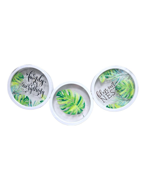 AW Home- Plastic Wall Plaque Set  of 3 Single Plat