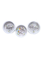 AW Home- Plastic Wall Plaque Set  of 3 Single Plat