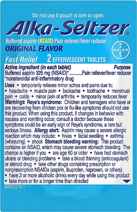 Alka Seltzer Original w/ Aspirin (2 Tablets)
