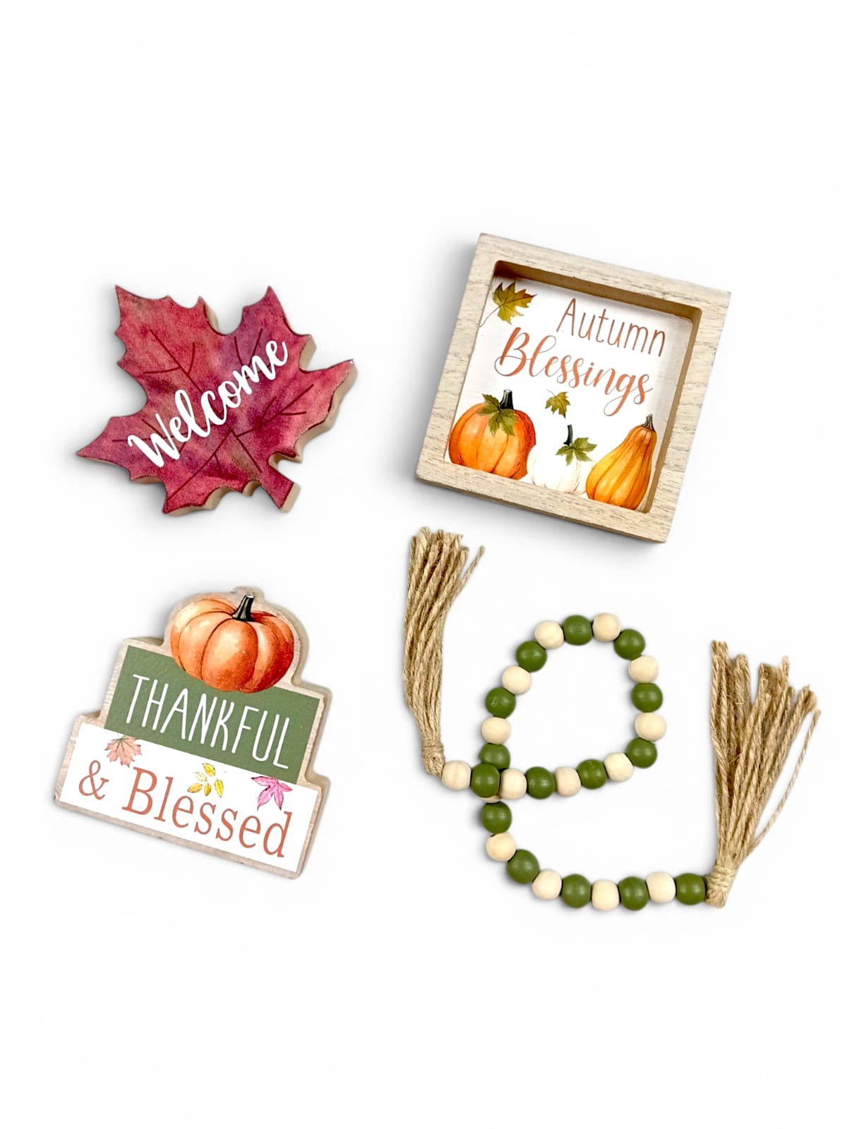 Otoño - Set 4 Decorativo en Madera