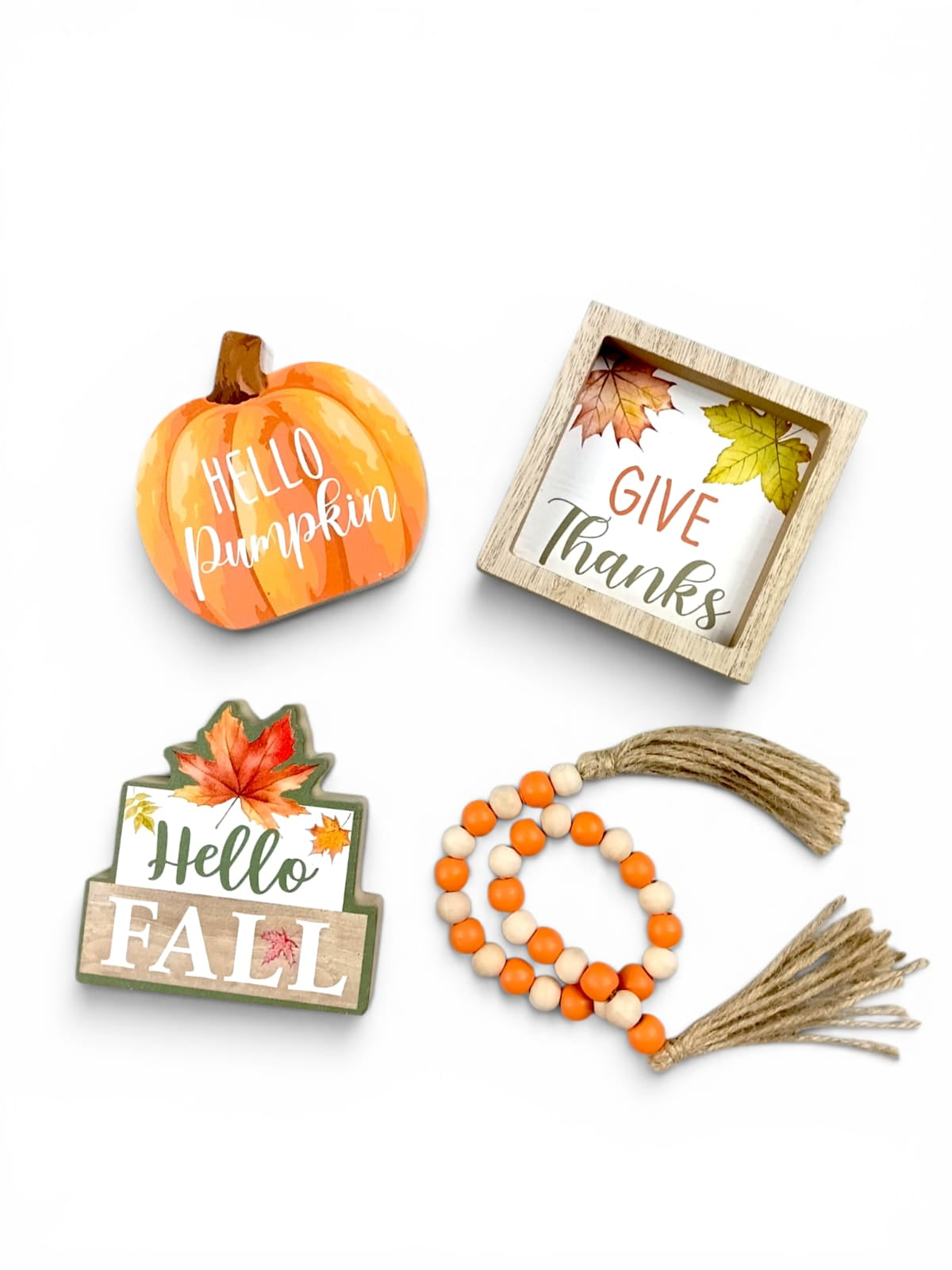 Otoño - Set 4 Decorativo en Madera
