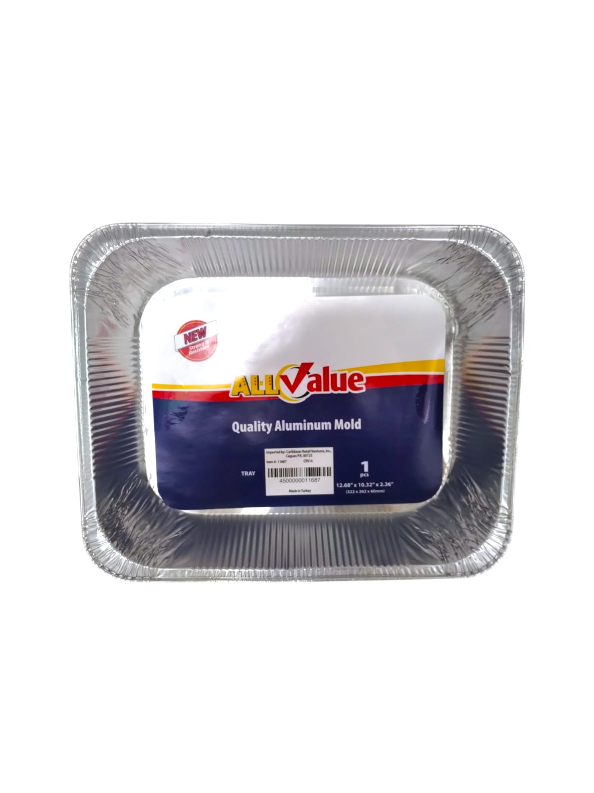 All Value- Molde de Aluminio de Alta Calidad 12.68" x 10.32" x 2.36"