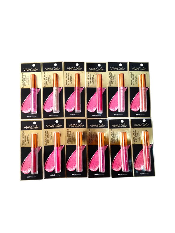 Maquillaje Labial Líquido con Brillo by Viva Color