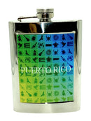 Puerto Rico Souvenirs - 8oz Stainless Steel Hip Flask