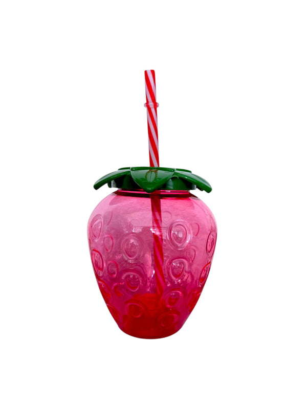 Strawberry Cup with Straw 500ml