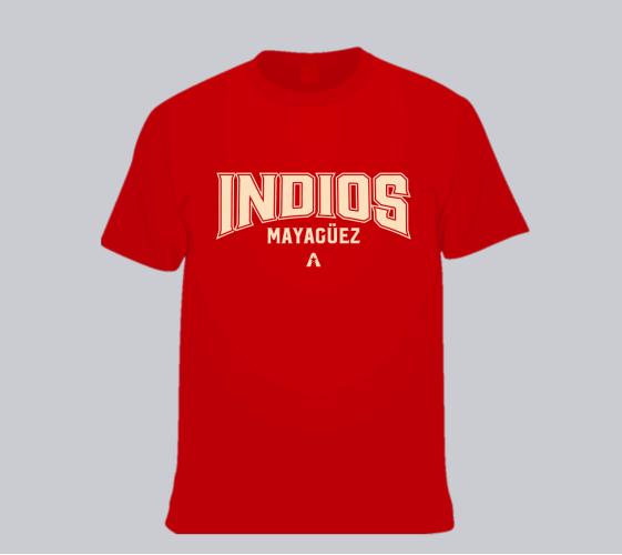 Indios de Mayagüez - Camiseta Roja / Logo ''Indios Mayagüez'' (Size Variados-Adulto)