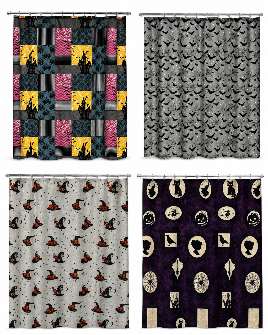 Halloween Fabric Shower Curtain – 4 Styles