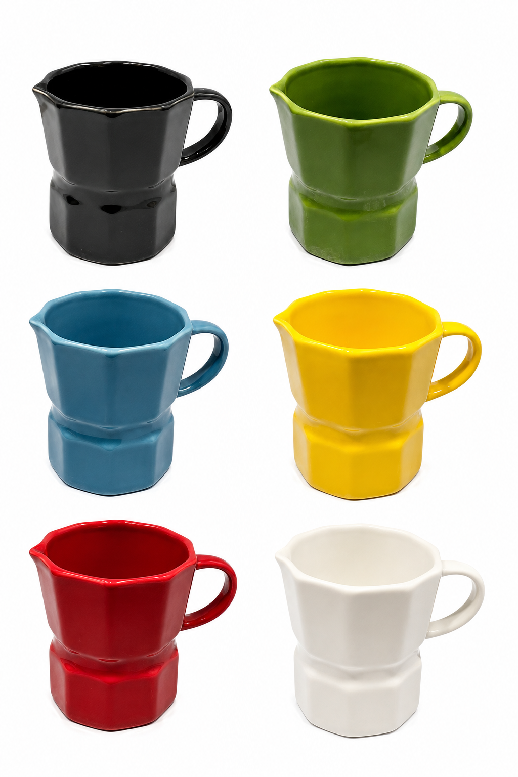Tazas en Forma de Greca | Variedad de Colores Sólidos