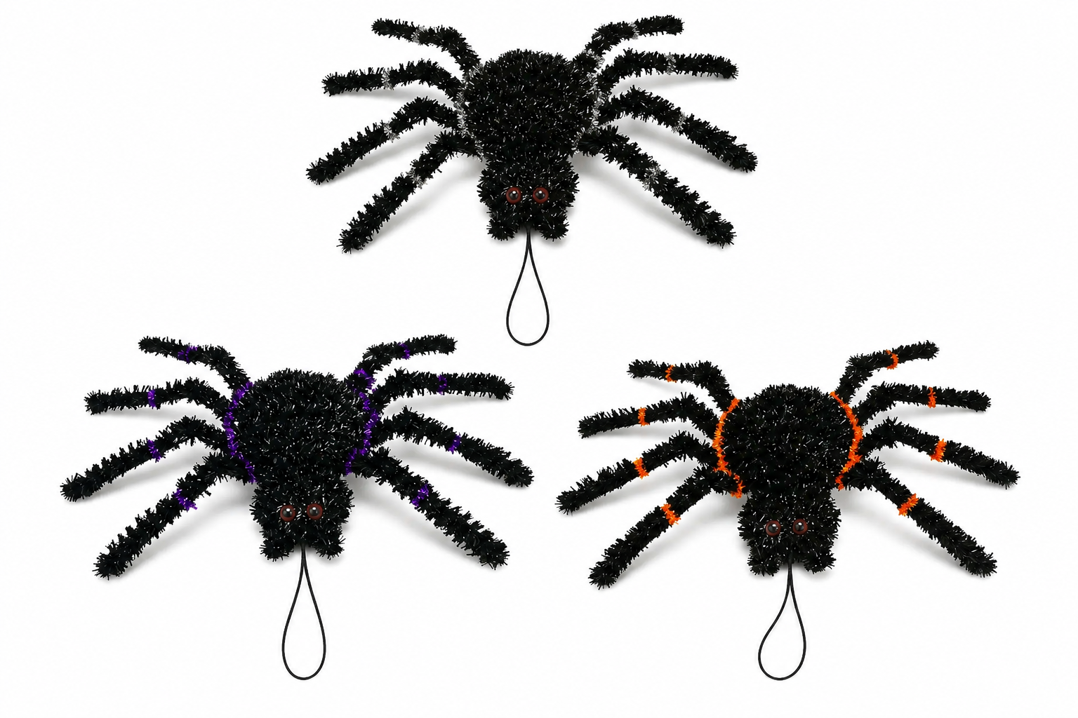 Halloween - Araña de Tinsel 3D Colgante | 3 Estilos