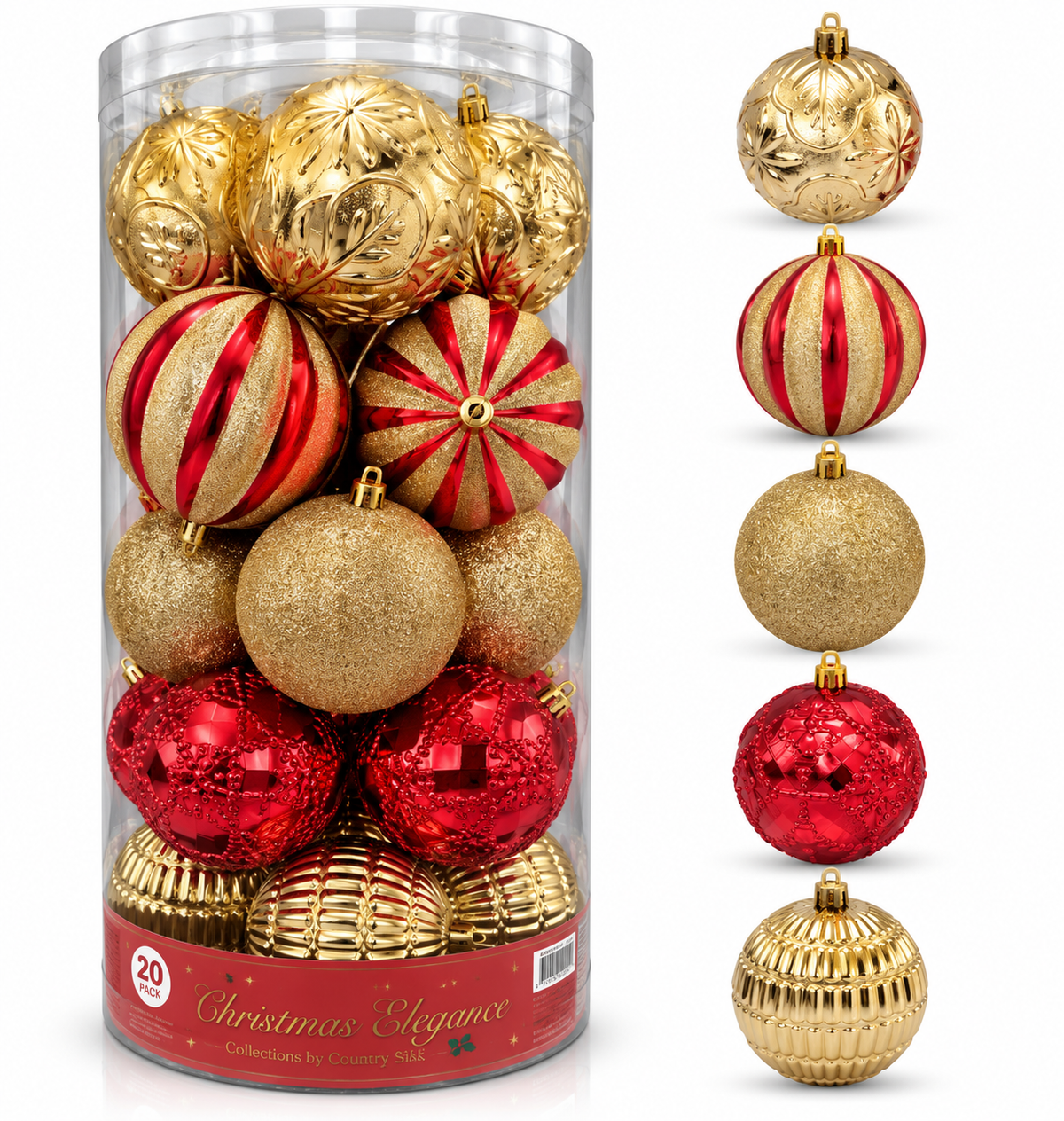 Esferas Navideñas | Set de 20 – Variedad de Estilos