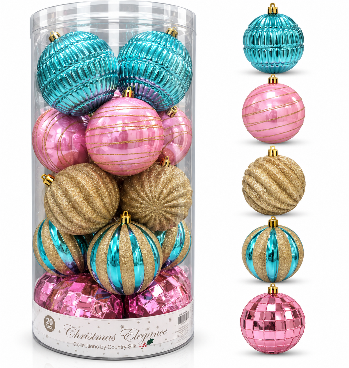 Esferas Navideñas | Set de 20 – Variedad de Estilos