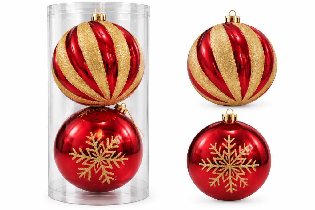Esferas Navideñas GRANDES | Set de 2 (Variedad a Escoger)