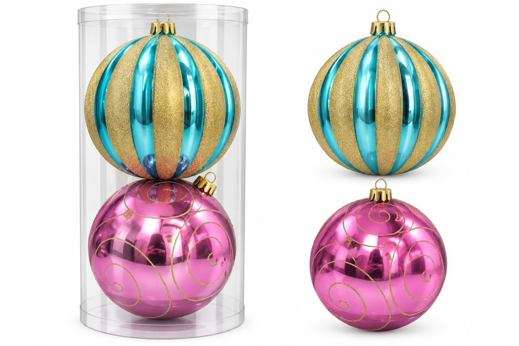Esferas Navideñas GRANDES | Set de 2 (Variedad a Escoger)