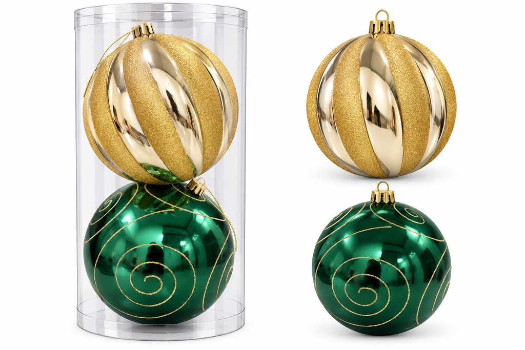 Esferas Navideñas GRANDES | Set de 2 (Variedad a Escoger)