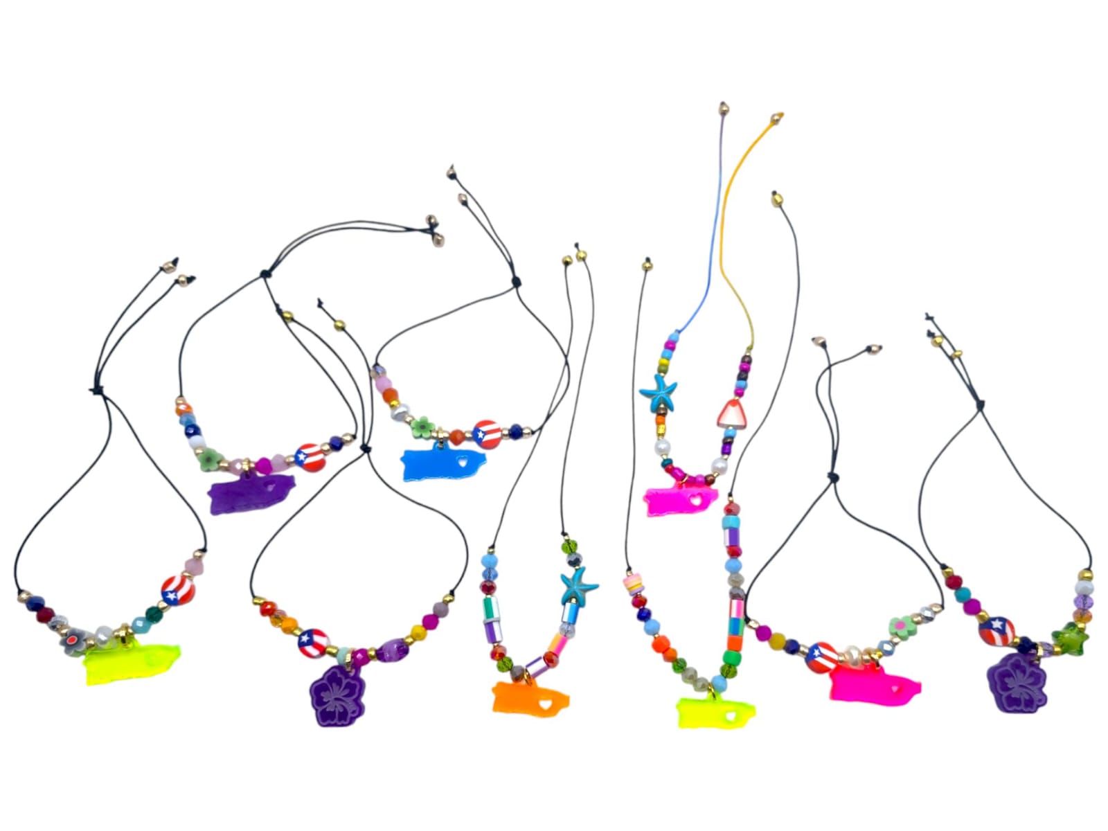 Artesanía de Puerto Rico- Pulseras de Tobillo Puerto Rico " Color Puede Variar"