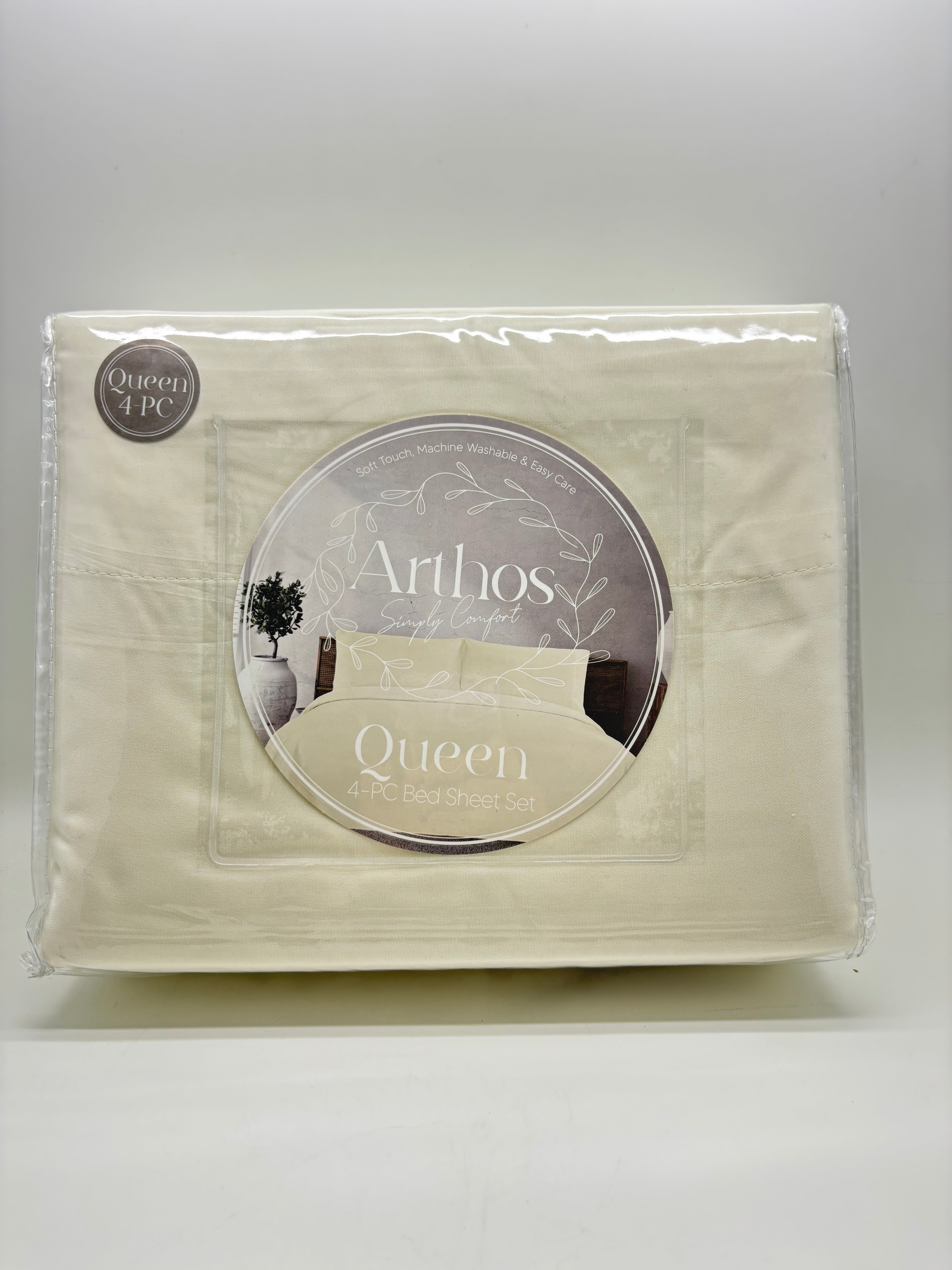Queen Basic 4PC Bed Sheet Set - Queen Size (colores a escoger)