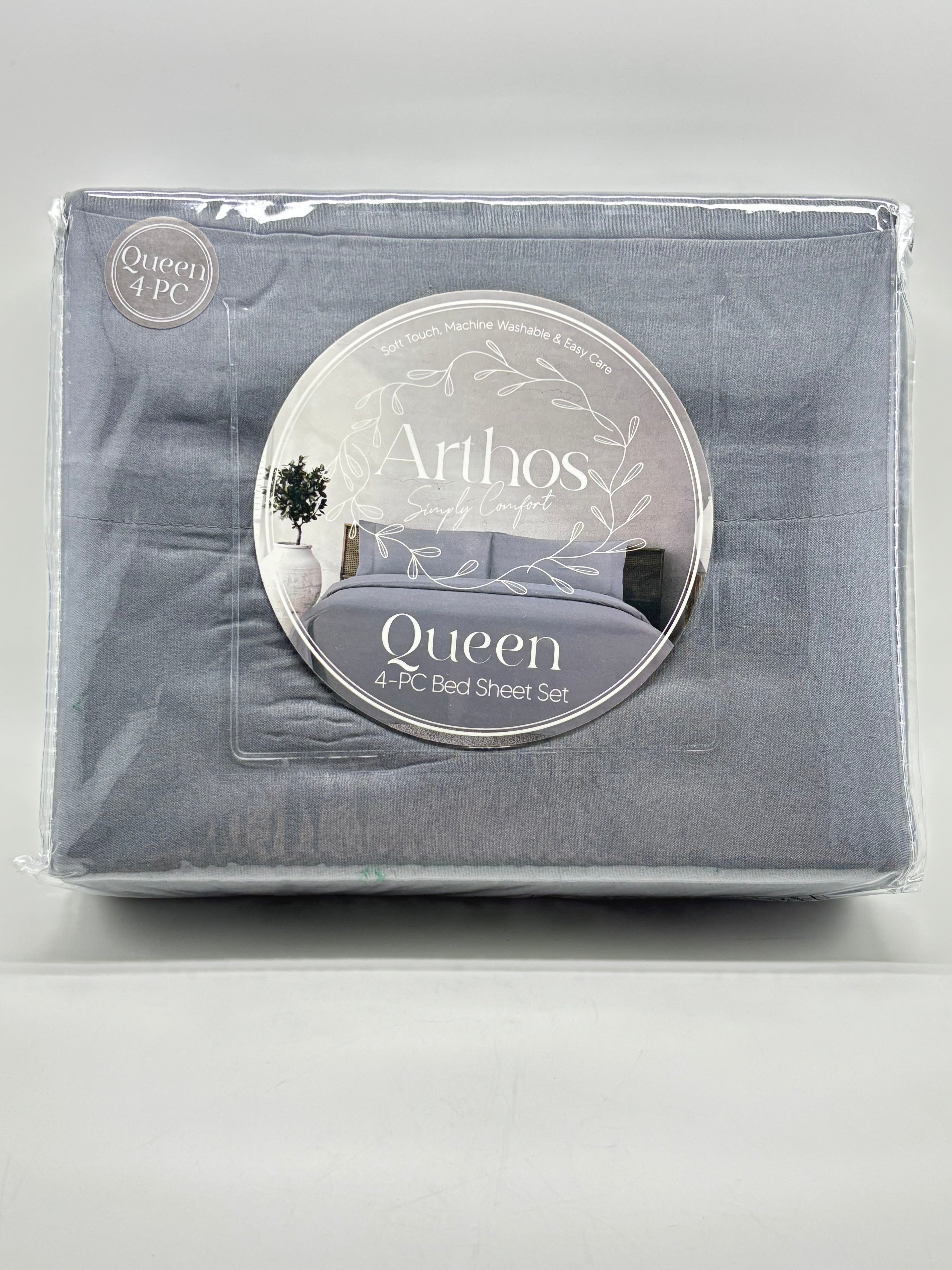 Queen Basic 4PC Bed Sheet Set - Queen Size (colores a escoger)