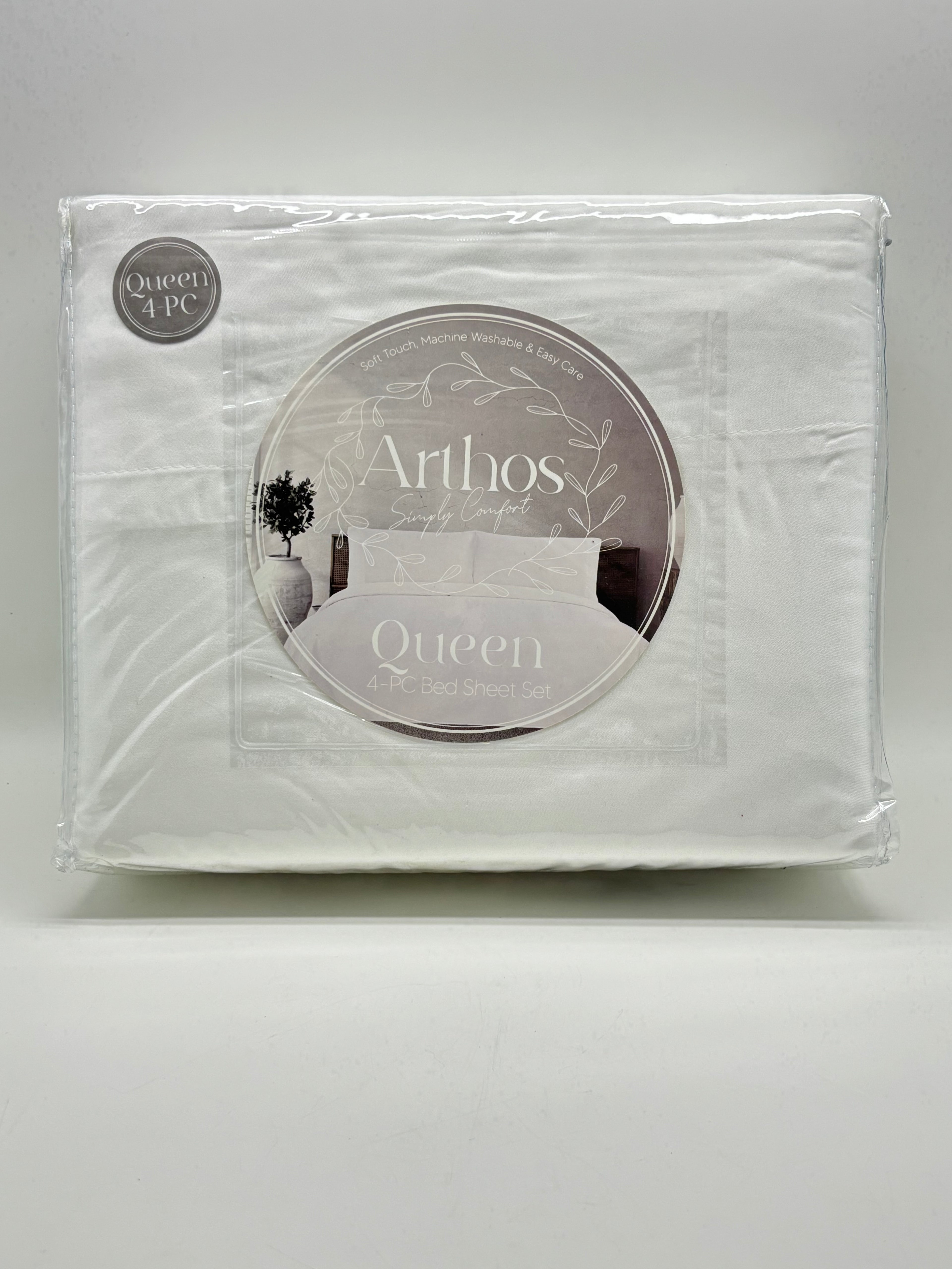 Queen Basic 4PC Bed Sheet Set - Queen Size (colores a escoger)