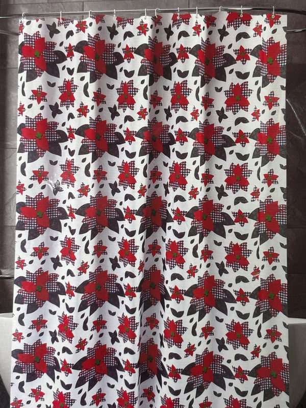 Navidad - Cortina de ducha estampada (patrón de pascuas)
