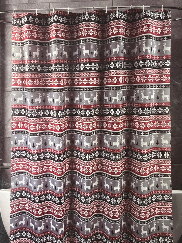 Navidad - Cortina de ducha estampada (renos)