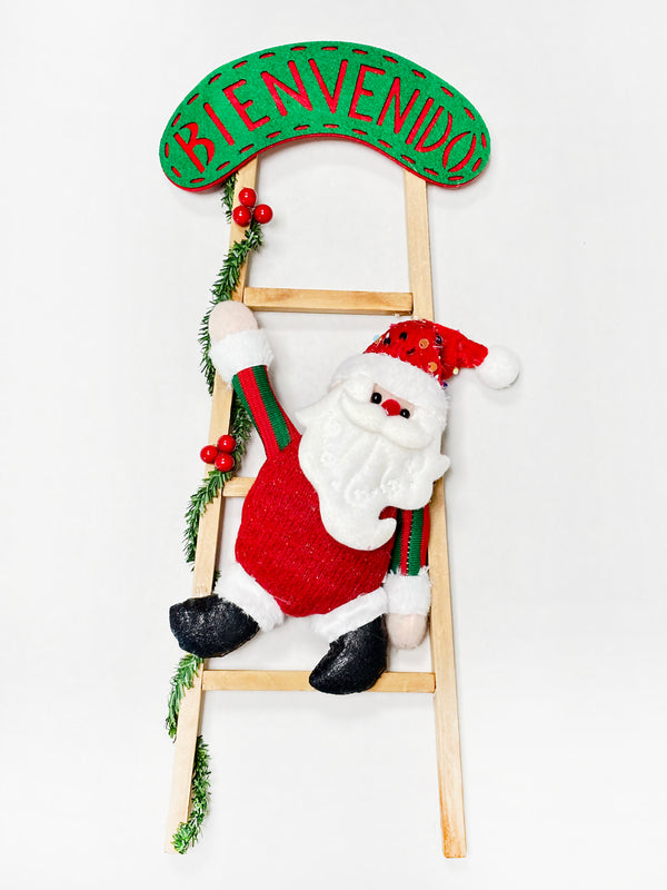 Navidad - Decoración de escalera con peluche navideño 17"x6" (estilo a escoger)