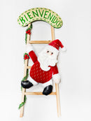 Navidad - Decoración con brillo de escalera con peluche 17"x6" (estilo a escoger)