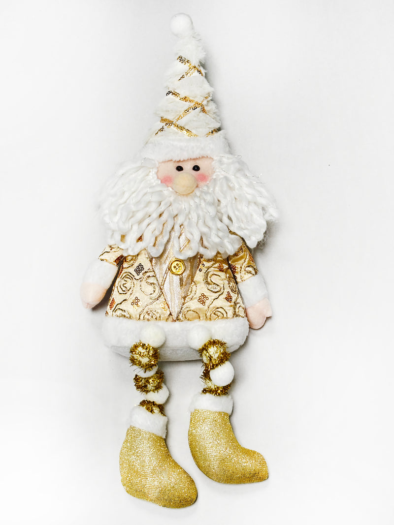 Navidad - Decoración dorada de peluche para mesa o escritorio 16"x6" (estilo a escoger)
