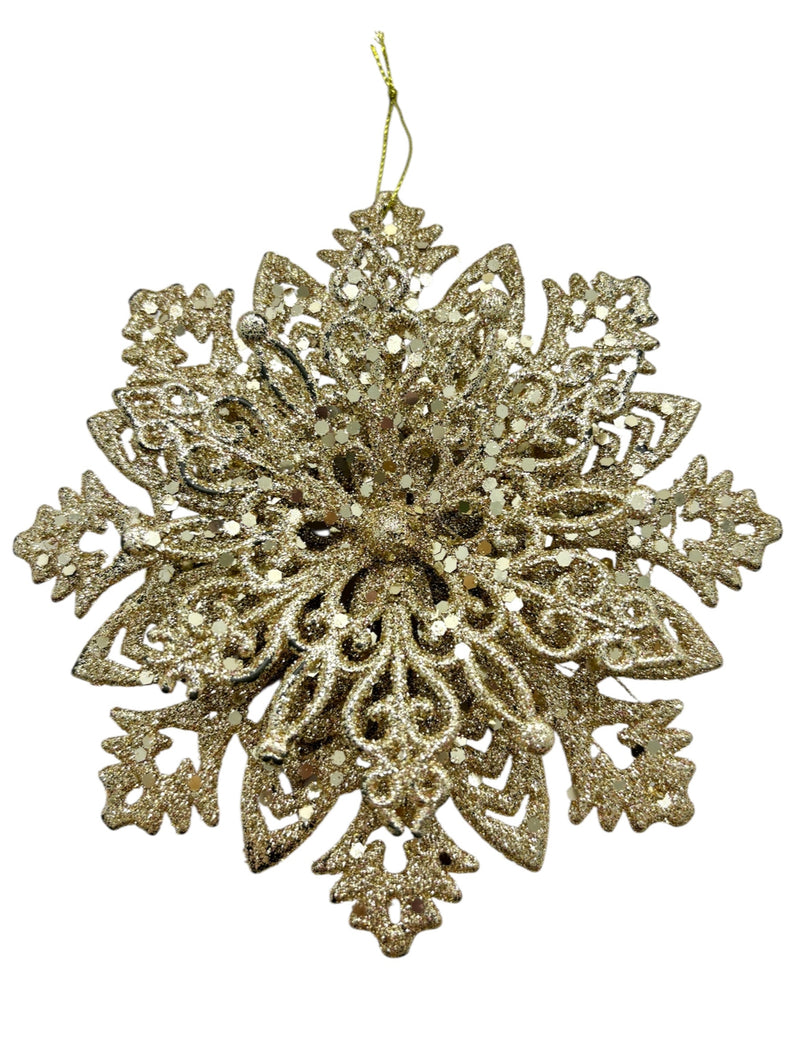 Navidad - Ornamento copo de nieve 6"x6" (color a escoger)