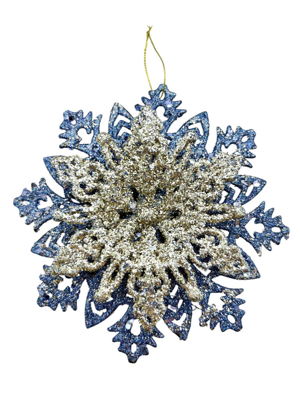 Navidad - Ornamento copo de nieve 6"x6" (color a escoger)