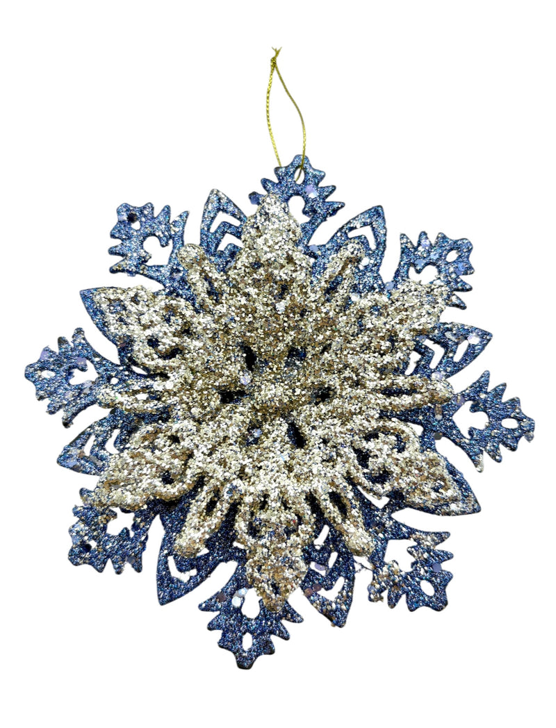 Navidad - Ornamento copo de nieve 6"x6" (color a escoger)
