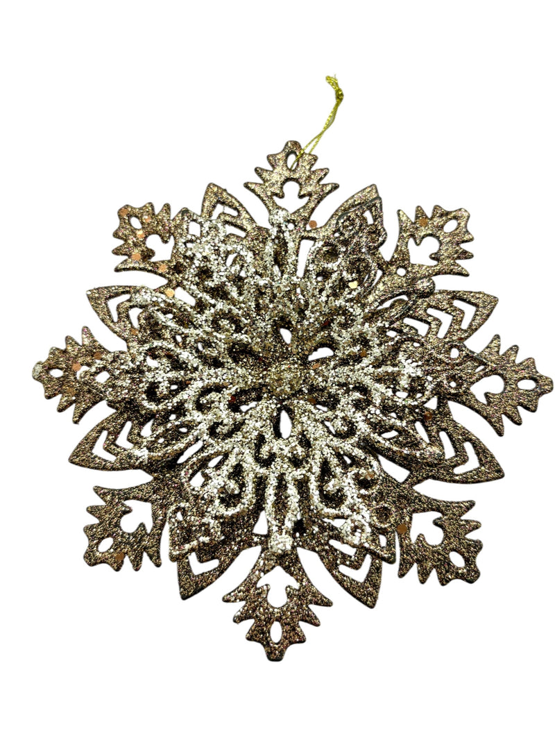 Navidad - Ornamento copo de nieve 6"x6" (color a escoger)