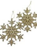 Navidad - Paquete de 2 ornamentos de copo de nieve 5"x5" (color a escoger)