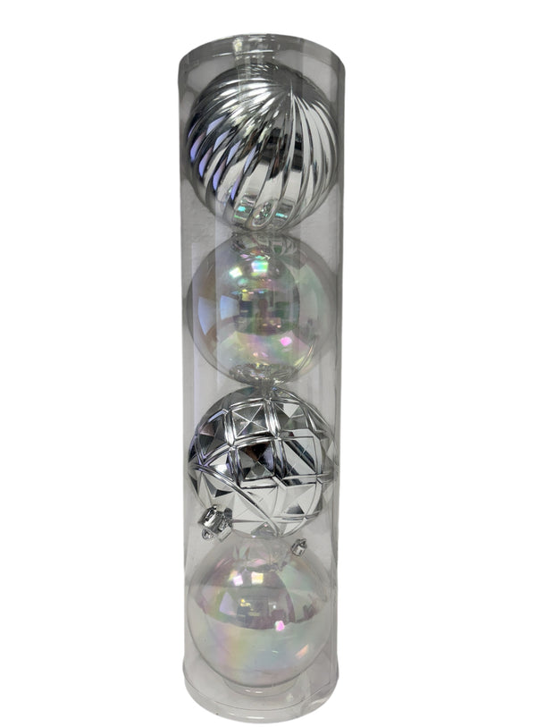 Navidad - 4 PC esferas 6.5" variante plata (color a escoger)
