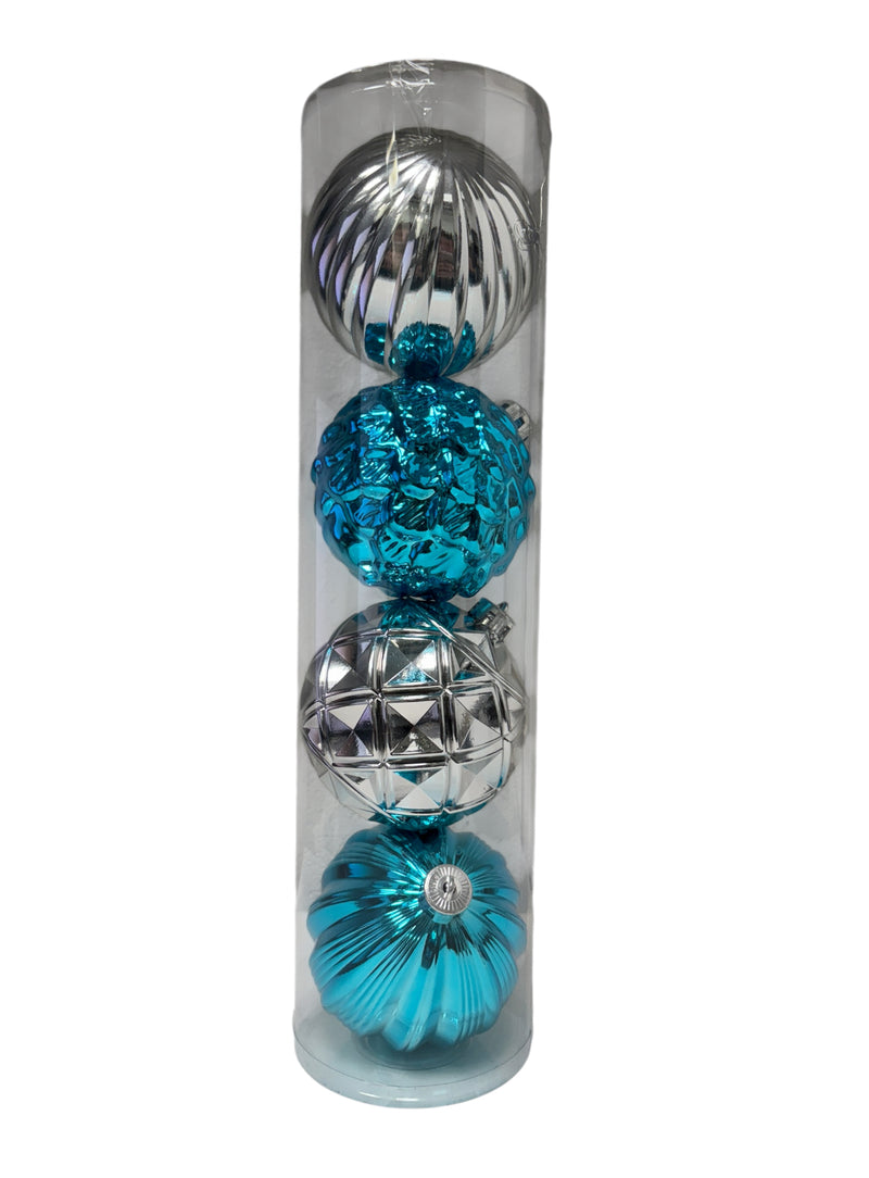 Navidad - 4 PC esferas 6.5" variante plata (color a escoger)