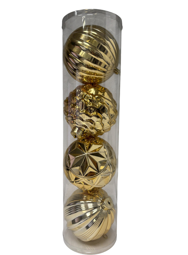 Navidad - 4 PC esferas 6.5" variante dorado (color a escoger)
