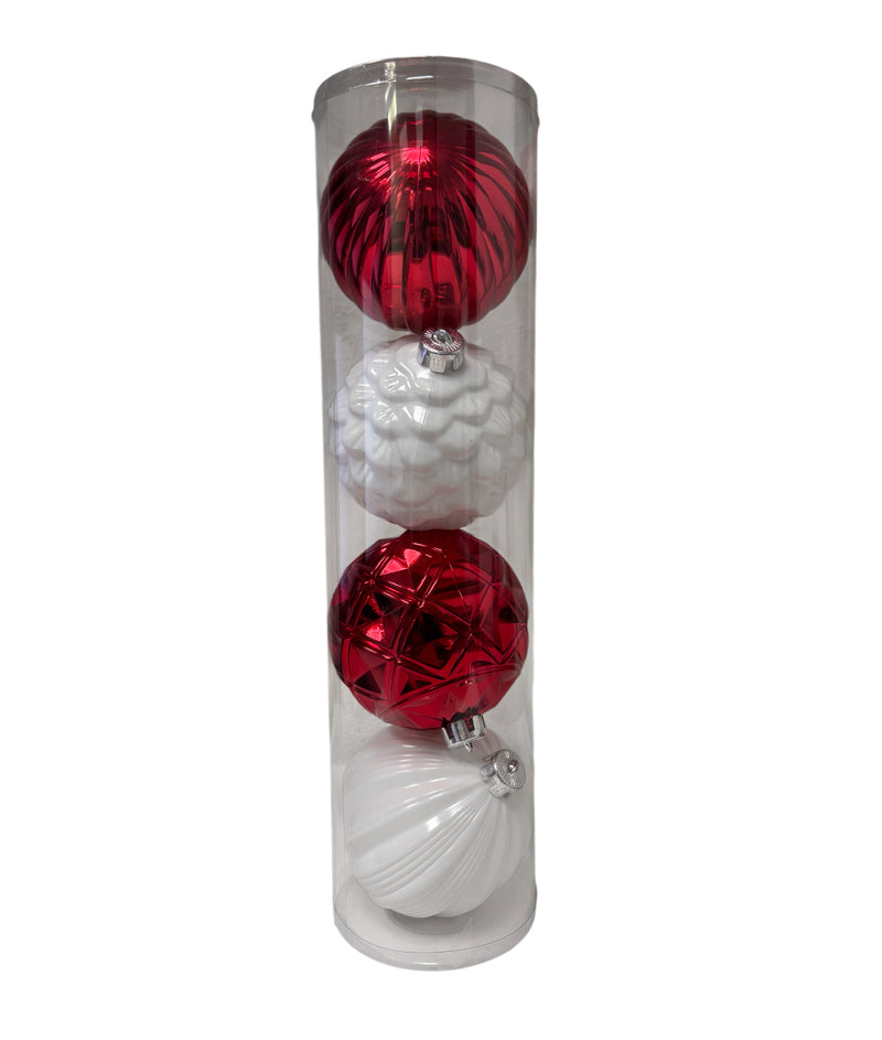 Navidad - 4 PC esferas 6.5" variante rojo (color a escoger)