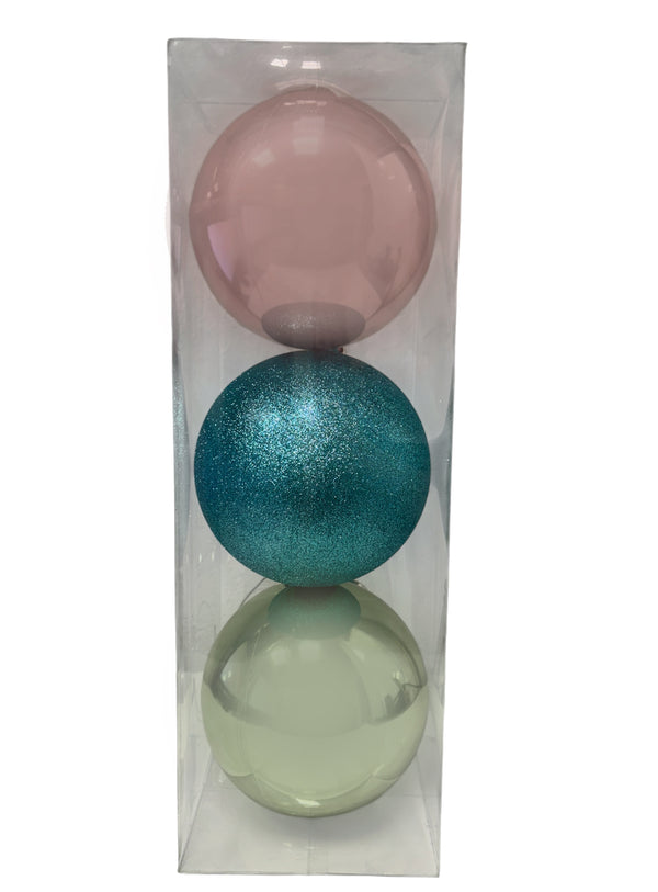 Navidad - 3 PC esferas 7.5" variante rosado (color a escoger)