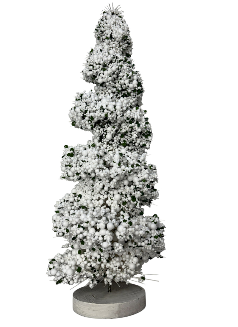 Navidad - Decoración de árbolito grueso de navidad con base de metal 19"X6" (color a escoger)