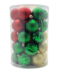 Navidad - 34 PC esferas 3" para decorar (color a escoger)