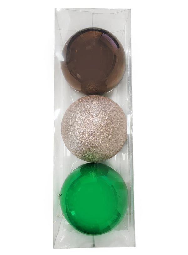 Navidad - 3 PC esferas 7.5" variante bronce (color a escoger)