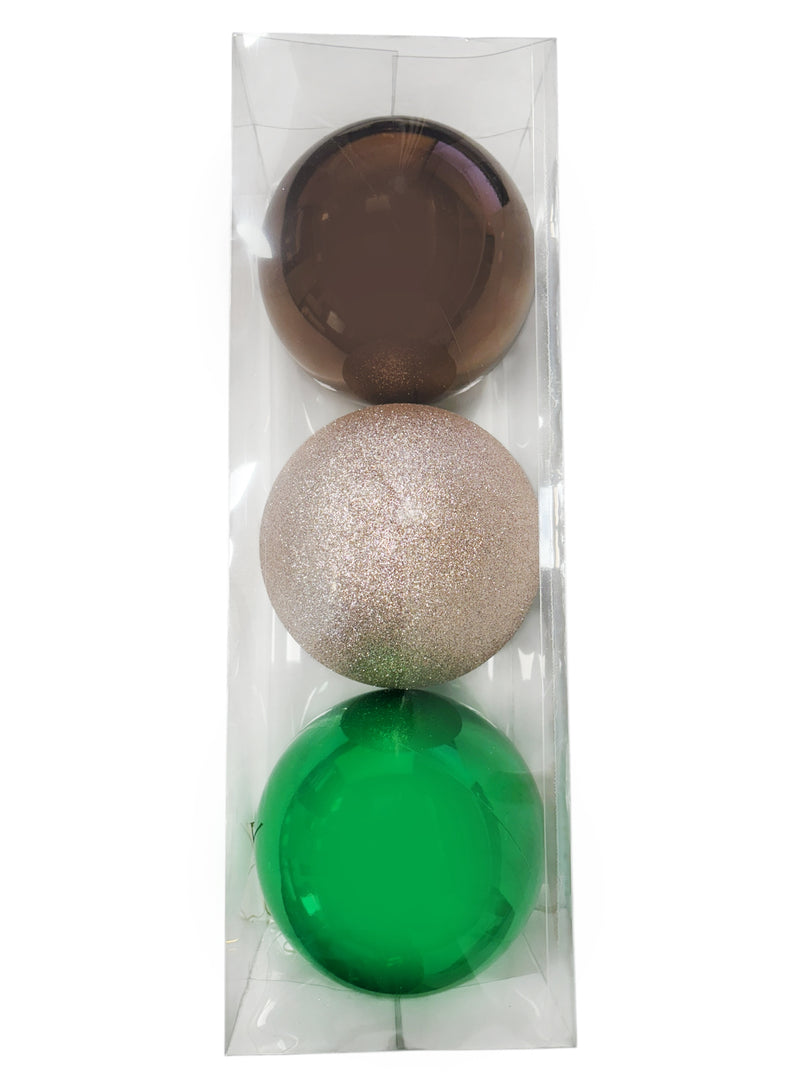 Navidad - 3 PC esferas 7.5" variante bronce (color a escoger)