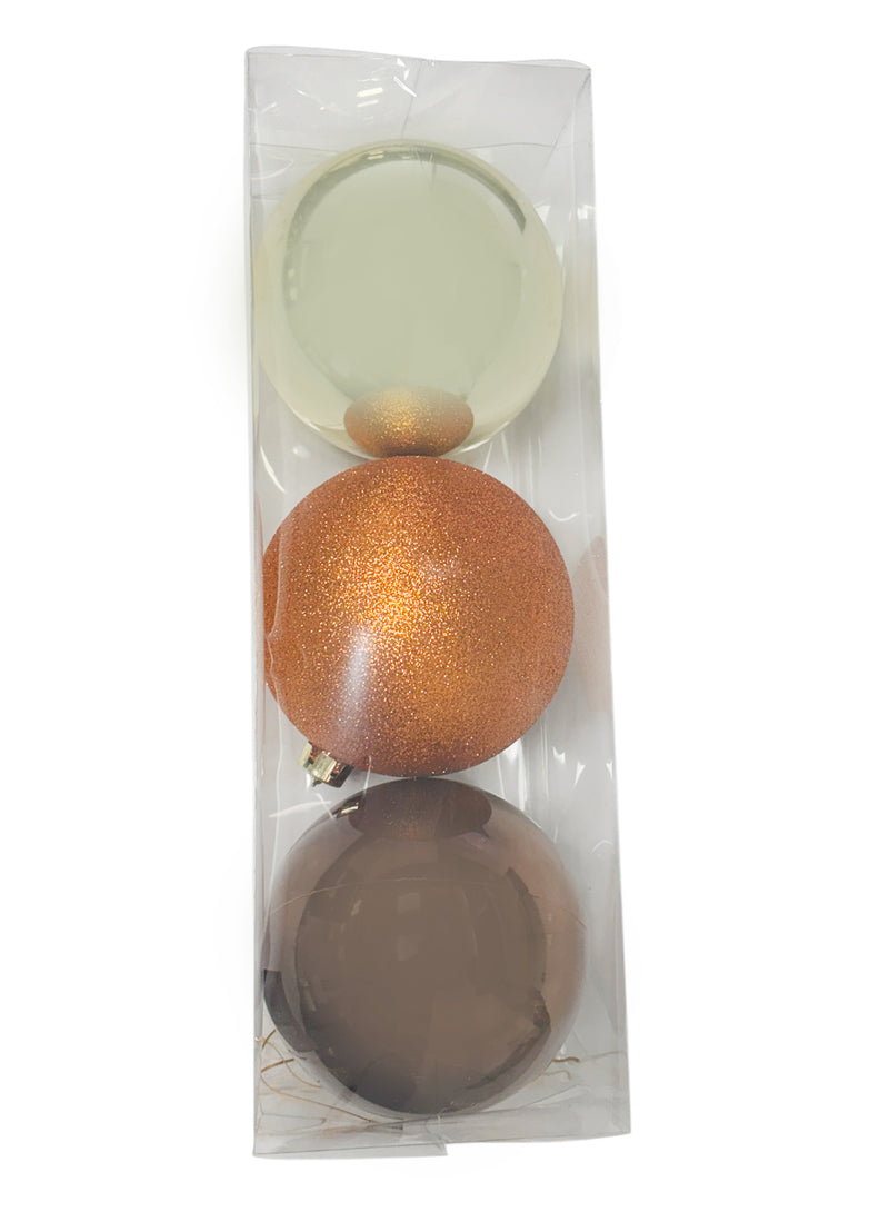 Navidad - 3 PC esferas 7.5" variante bronce (color a escoger)